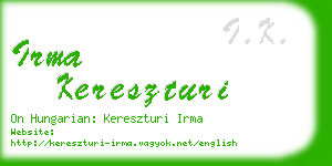 irma kereszturi business card